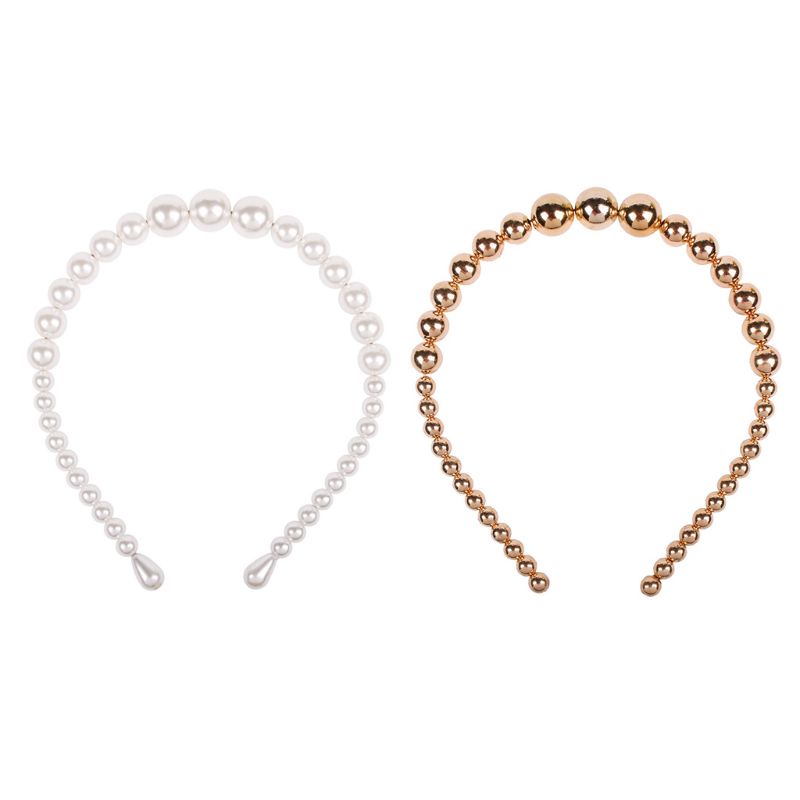 Băng Đô Cài Tóc Đính Ngọc Trai Giả Lấp Lánh Phong Cách Châu Âu Cổ Điển Dành Cho Cô Dâu