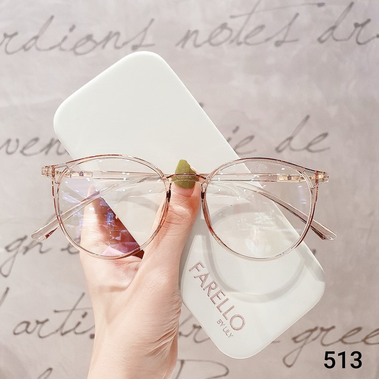 Gọng kính cận nhựa dẻo Glasses Garden dáng tròn 513 siêu nhẹ - Có lắp mắt theo yêu cầu