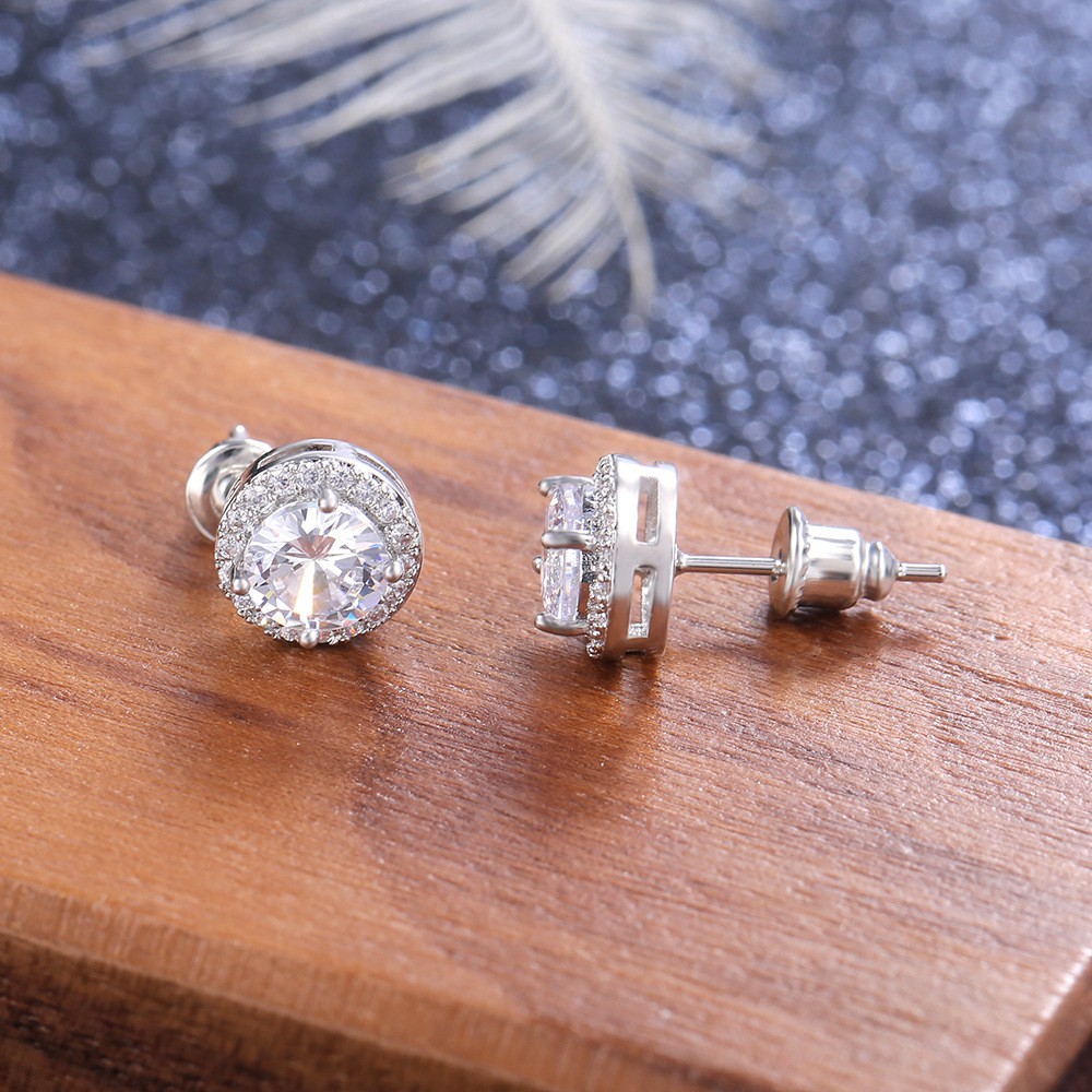 Earrings classic wild round color zircon earrings ladies fashion accessories wholesale