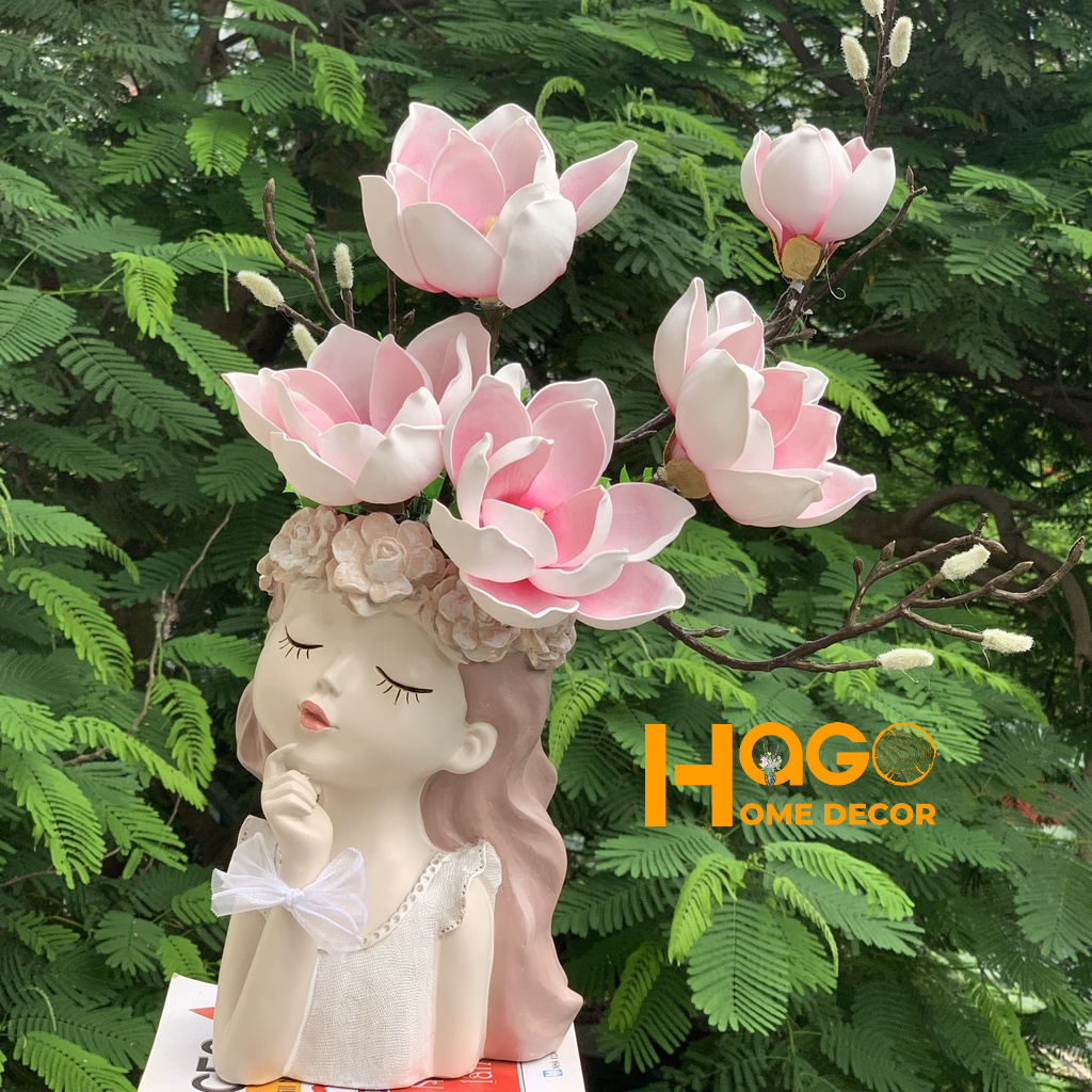 Bình Hoa Cô Gái Thiên Thần Cắm Sẵn Hoa Trang Trí Nhà, Cửa Hàng, Công Ty Làm Quà Tặng Ý Nghĩa