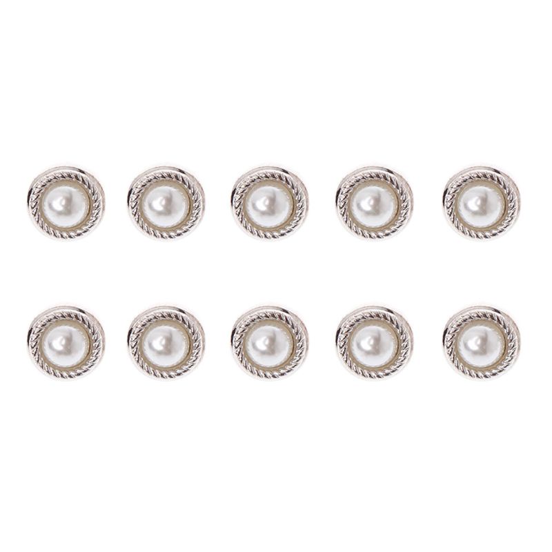 10 Nút Ngọc Trai Giả Bằng Nhựa Hình Số 8 Dùng May Vá Thủ Công DIY