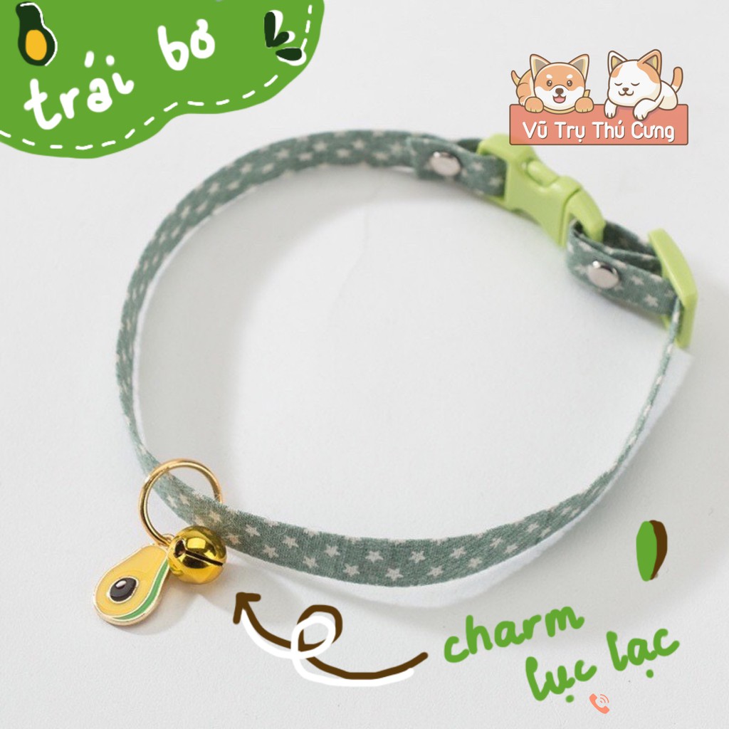 Vòng cổ Chó Mèo chuông lục lạc kèm Charm Cute| Vòng đeo cổ Thú cưng dễ thương| Vòng cổ lục lạc chó mèo