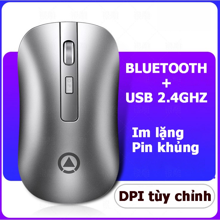 Chuột máy tính không dây bluetooth sạc pin thông minh với 3 chế độ chỉnh độ nhạy A8