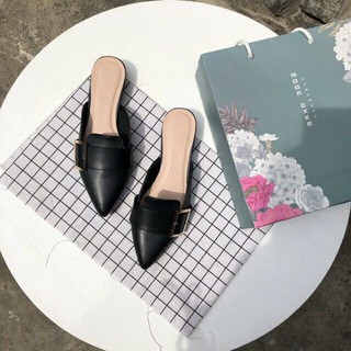 Dép bít mũi nữ đính khóa vuông