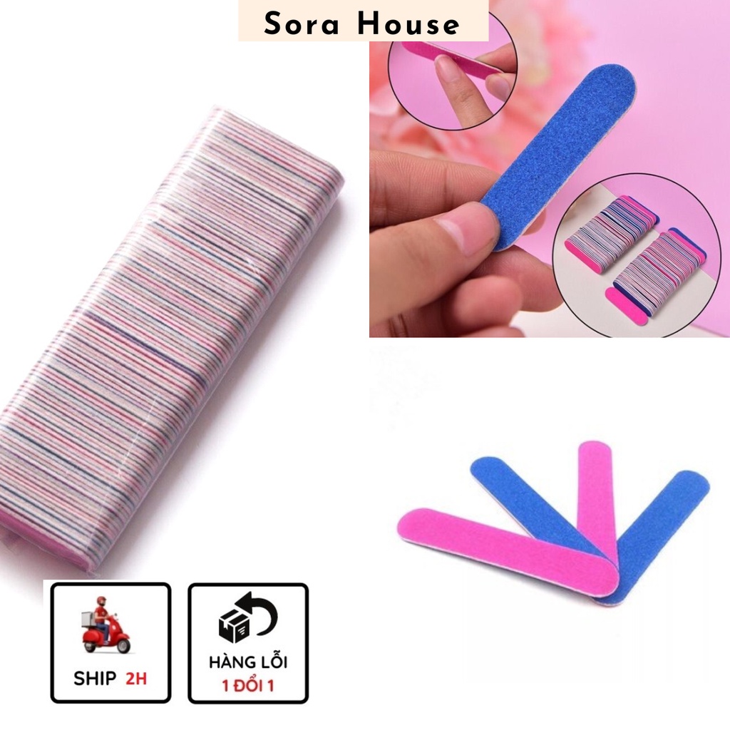 Dũa mini - Set 10 dũa móng tay mini - Lốc 100 dũa hai mặt nhám tiện lợi