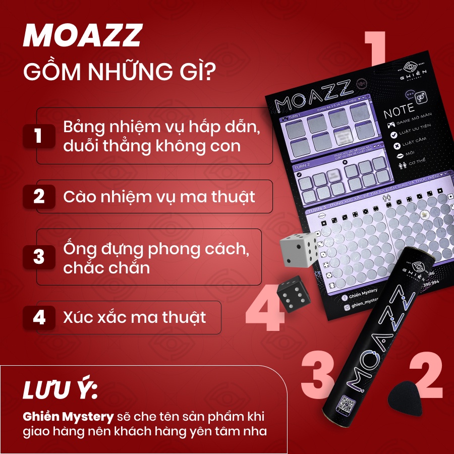 Bảng game "MOAZZ" - Drinking game Bad Bed dành cho cặp đôi hottrend, nâng tầm cảm xúc mãnh liệt