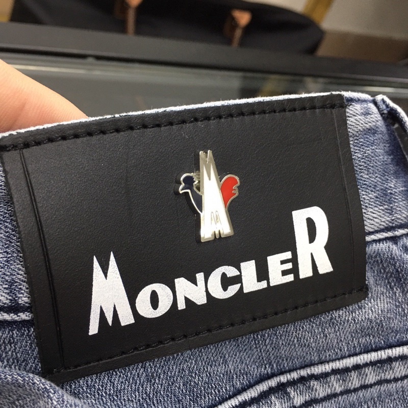 Quần jeans nam thương hiệu Moncler cao cấp màu khói thời thượng