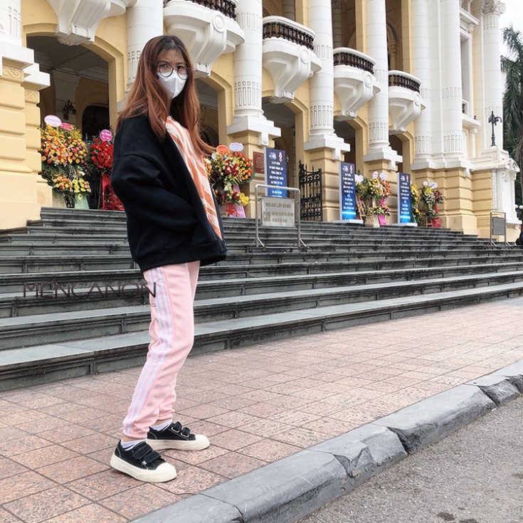Quần thể thao nữ lót lông FREESHIPquần joggers nỉ nữ phong cách thể thao dễ phối đồ hàng Quảng Châu