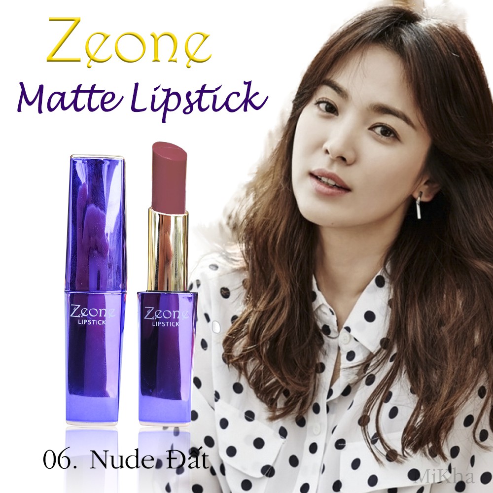 Son Lì Dưỡng Môi Zeone Matte Lipstick - Màu 06 Nude Đất