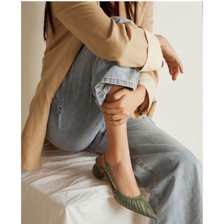 Giày Sandal Cao Gót Mũi Nhọn Phong Cách Roman Cho Nữ