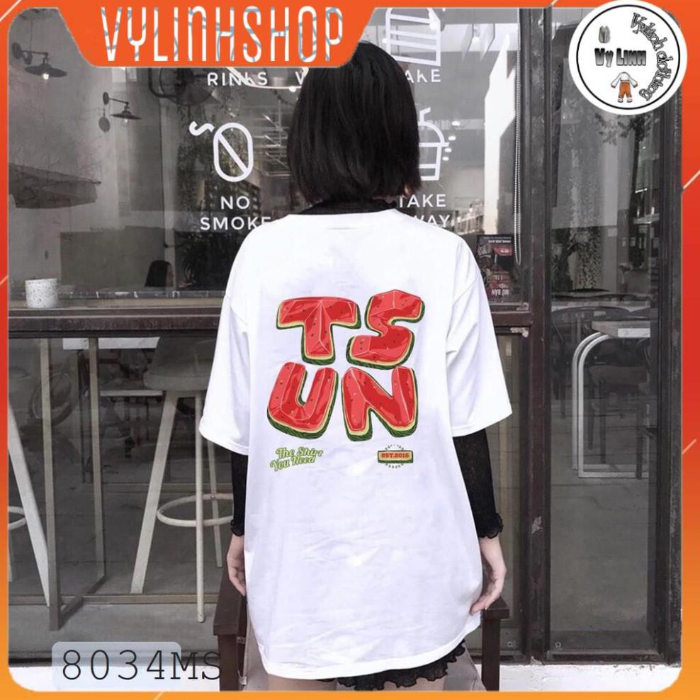 ÁO THUN UNISEX TSUN MIX DƯA HẤU TAY LỠ NAM VÀ NỮ IN HÌNH SIÊU HOT