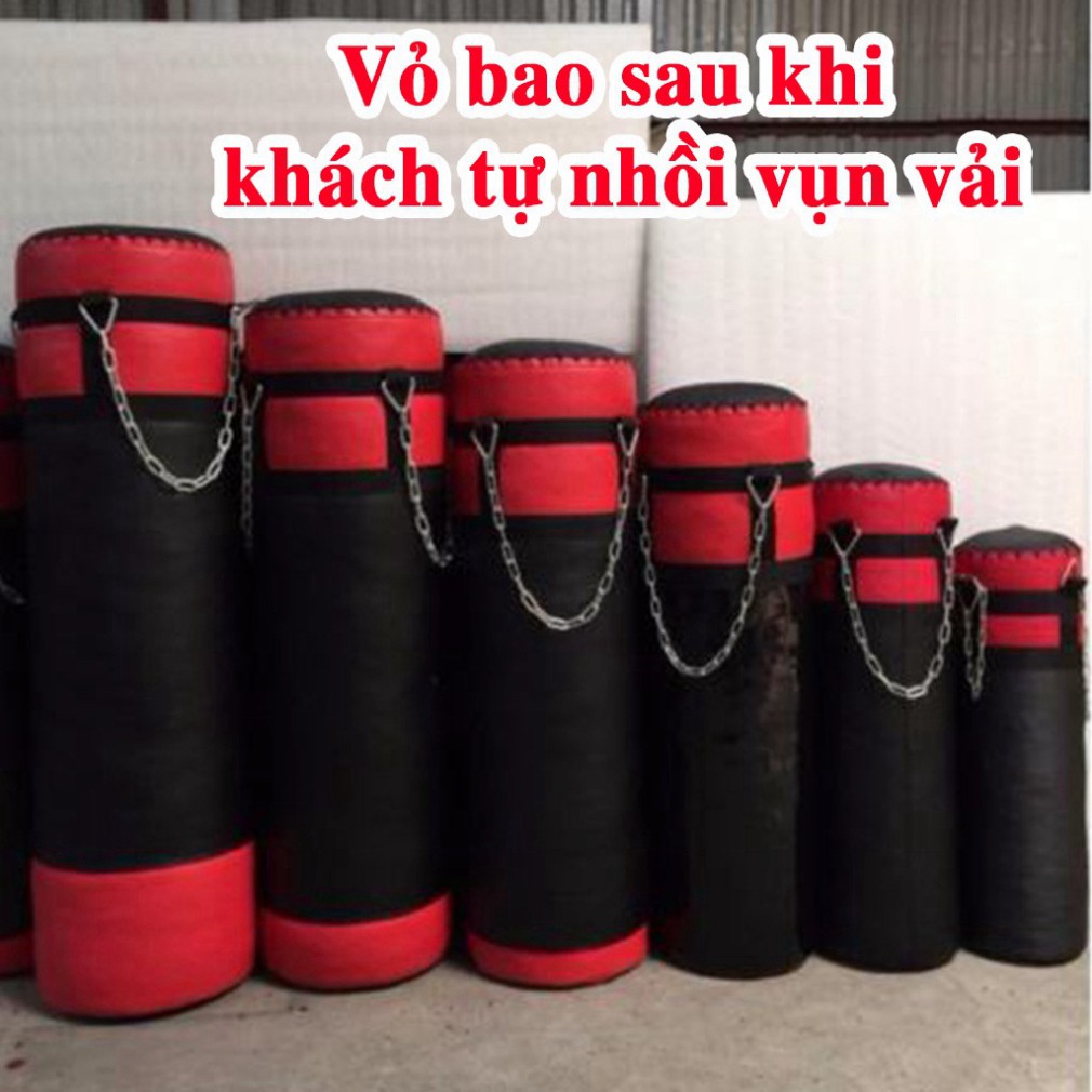 Vỏ bao cát đấm bốc tập võ không ruột bằng da dày, Vỏ bao đấm Boxing treo tập đấm bốc loại tốt