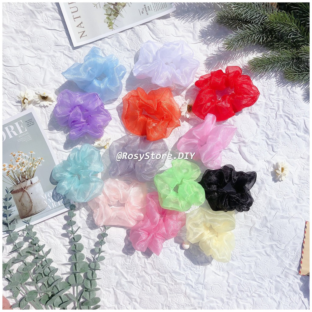CỘT TÓC VẢI SCRUNCHIES VOAN KÍNH NHŨ-PHỤ KIỆN THỜI TRANG NỮ HOT TREND GIÁ RẺ ĐẸP