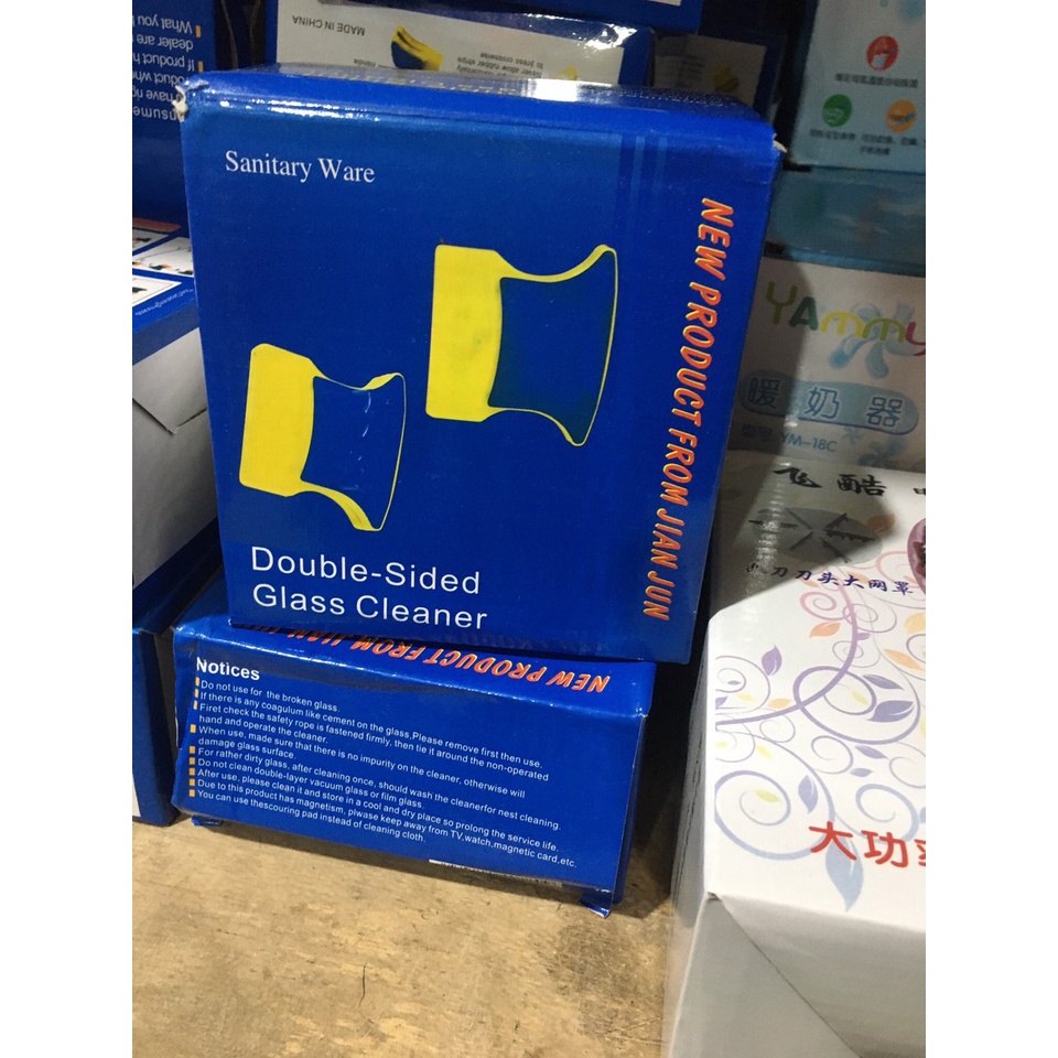 Dụng cụ lau kính 2 mặt hít nam châm dụng cụ vệ sinh, lau cửa kính chung cư kính bể cá