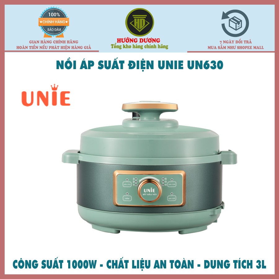 Nồi áp suất điện đa năng Unie UN630, công suất 1300W, dung tích 3L, hành chính hãng