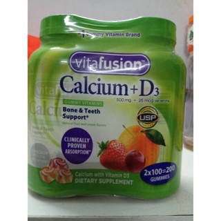 [Date 09.2022] Set Kẹo Dẻo Canxi Vitafusion Calcium + D3 500mg 100 viên của Mỹ