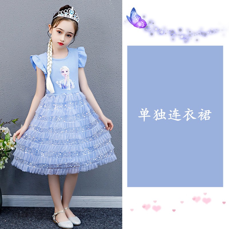 Đầm Hóa Trang Halloween Nhân Vật Elsa Trong Frozen Cho Bé Gái 2020