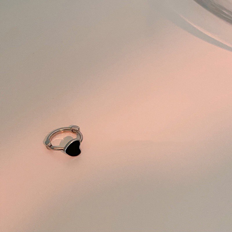 Khuyên tai mặt màu đen dễ thương kiểu dáng tùy chọn thiết kế đơn giản xinh xắn cho bạn nữ