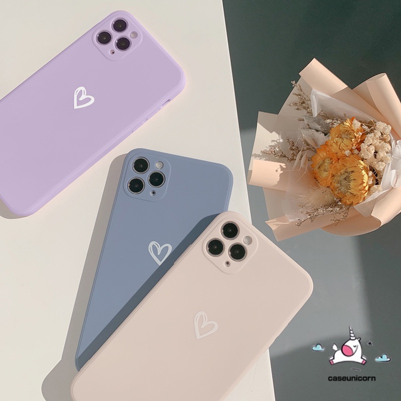 Ốp Điện Thoại Tpu Mềm Màu Kẹo Hình Trái Tim Cho Iphone 11 12 Pro Max X Xr Xs Max 6 6s 7 8 Plus Se 2020 Edge 12