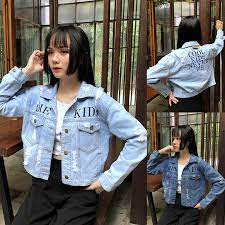 Áo khoác jean nữ GUAHIU Cools kids cao cao cấp form 40-58kg Panda.