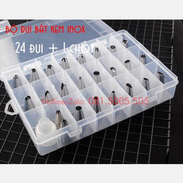 Bộ đui 24 chiếc kèm chốt chất liệu đui inox - Bộ 24 đuôi HÀNG LOẠI 1 bộ bắt bông kem 24 đuôi trang trí bánh kem 2780