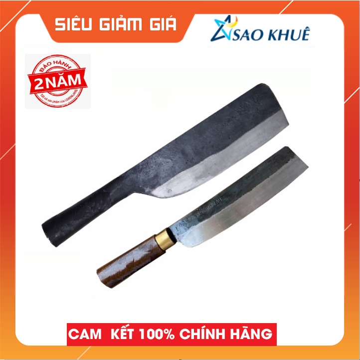 Bộ dao làm bếp cao cấp PLK001 - Dao chặt và thái nhà bếp bằng nhíp ô tô chuẩn làng nghề rèn Đa Sỹ