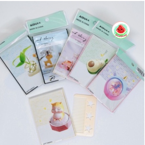 Bộ gương kèm lược kute - Bộ Gương lược trang điểm bỏ túi động vật dễ thương 🍉Duashop🍉