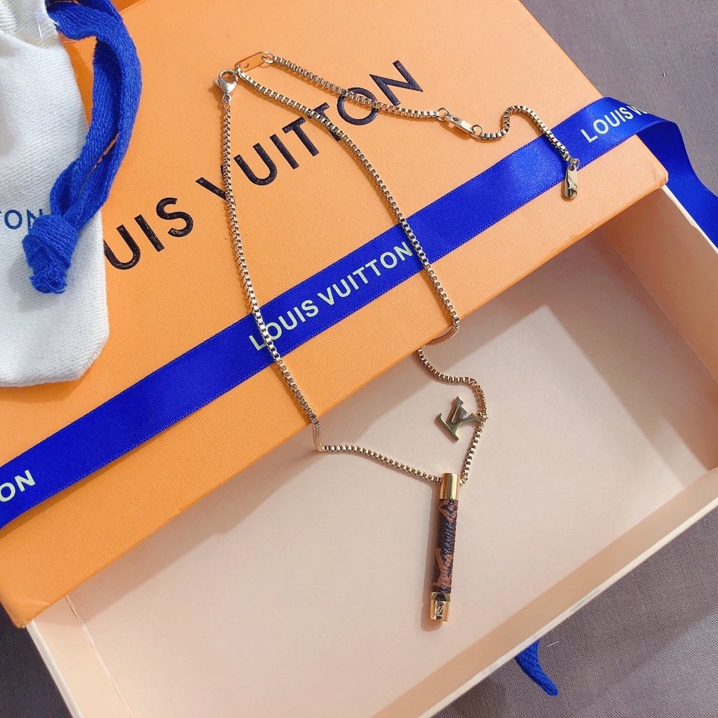 LOUIS VUITTON Vòng cổ Thép Titan Họa Tiết Lv Sang Trọng Cho Nam Nữ