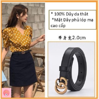 Thắt lưng nữ GC,Dây Nịt nữ GC mặt kim loại đúc, da PU chất lượng cao