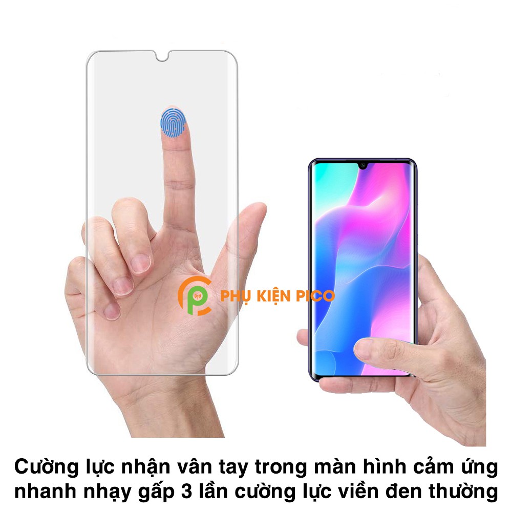 Kính cường lực Mi Note 10 Lite full màn hình viền cong đèn UV cỡ lớn T-Max - Dán dán mình Xiaomi Mi Note 10 Lite