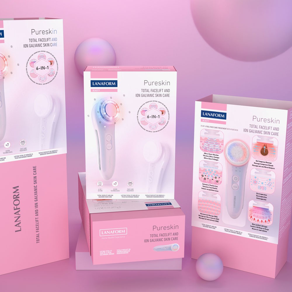 Máy điện di đẩy tinh chất và chăm sóc da 6 trong 1 Lanaform PureSkin - Nhập Bỉ