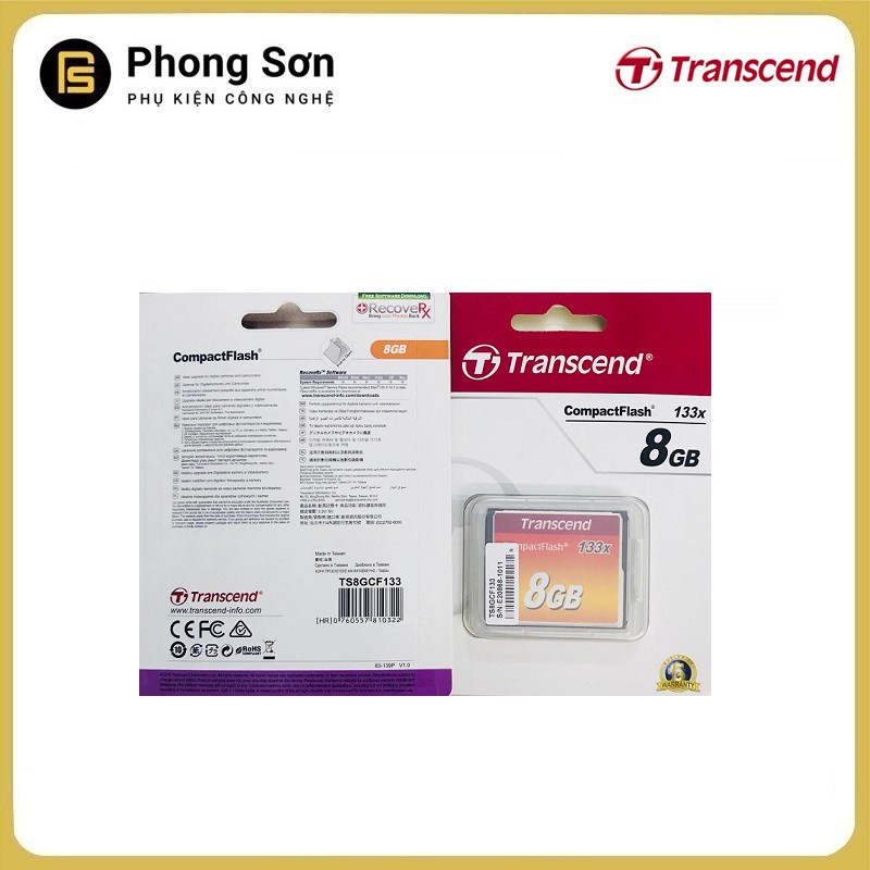 Thẻ nhớ Transcend CF 8GB (133x Speed) Hàng nhập khẩu