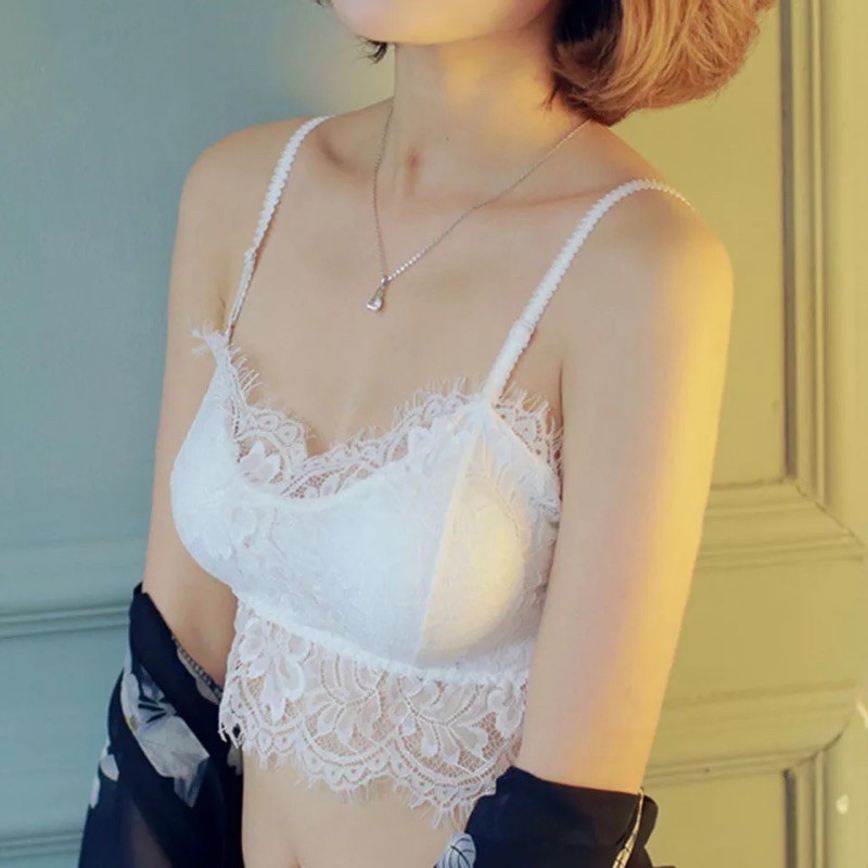[Màu Da] Bra Ren 2 Dây, Bra Croptop