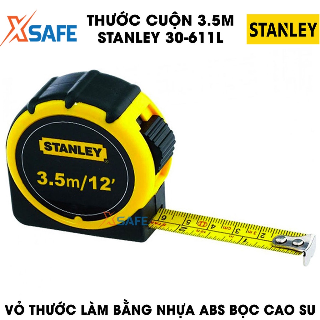 Thước cuộn STANLEY lưỡi thép dẻo Thước cuộn cầm tay vỏ nhựa ABS bọc cao su bền bỉ, dòng thước cuộn thế hệ mới