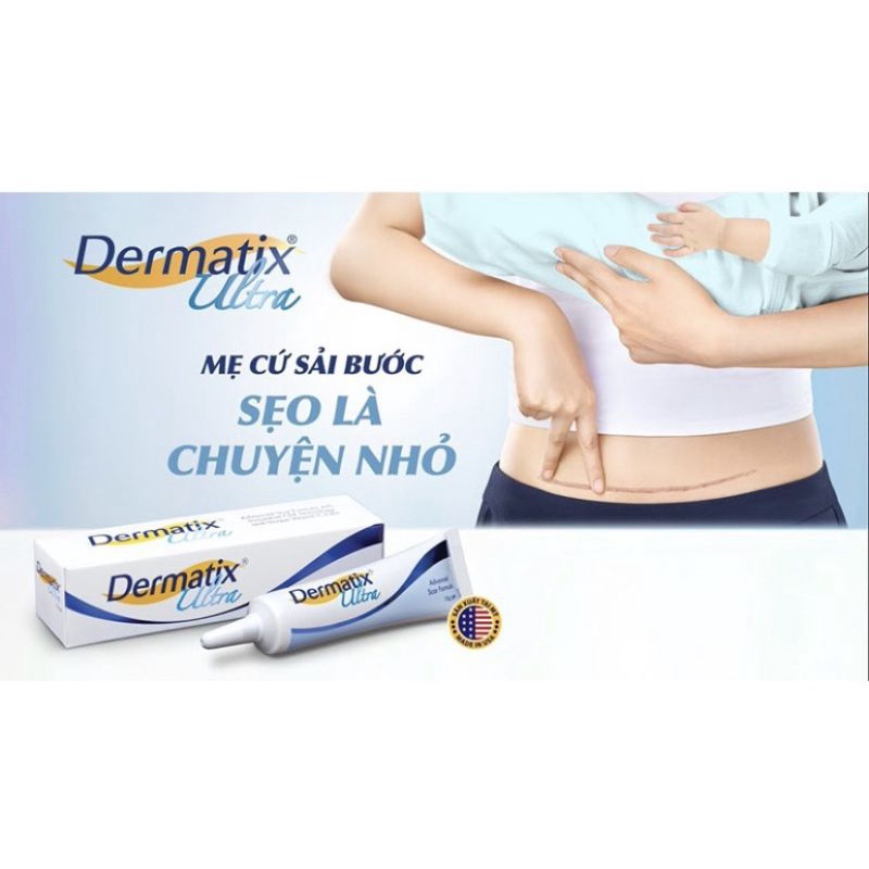 【Từ tp Hồ Chí Minh gửi hàng】kem xóa sẹo Dermatix Ultra 15g, Làm mờ sẹo chuyên sâu, an toàn, tiện lợi, dễ dàng sử dụng làm phẳng, mềm sẹo lồi, sẹo thâm, sẹo rỗ, sẹo phì đại, thấm nhanh, không cần massage, không nhờn dính - Bảo vệ khỏi tia UVA và UVB