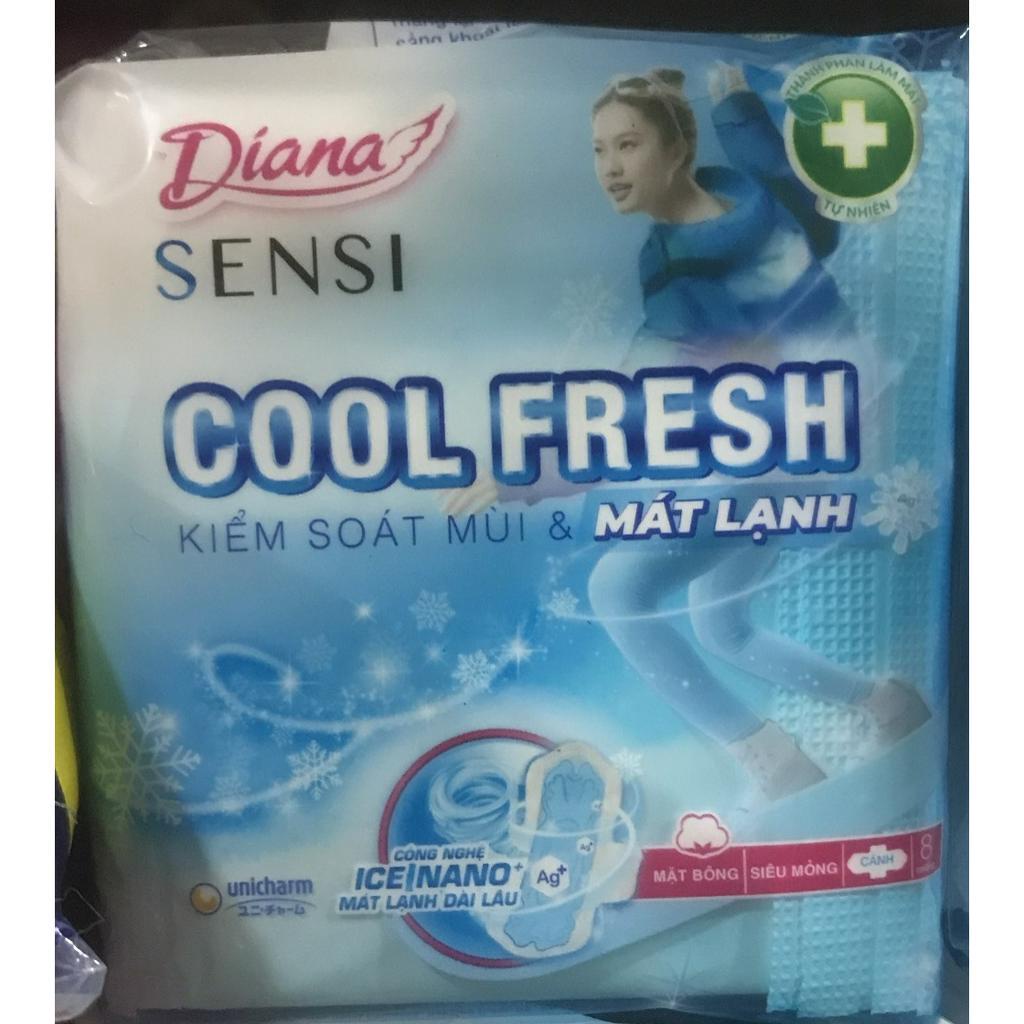 Băng vệ sinh Diana Sensicool Fresh siêu mỏng 8 miếng tặng kèm