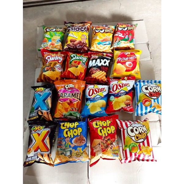 Bim bim orion o'star, toonies, X, corn chip...