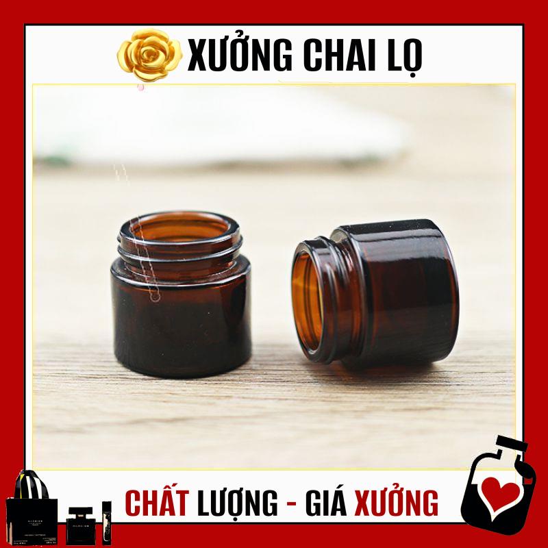 Hủ Đựng Kem ❤ TOP GIÁ RẺ ❤ Hũ Chiết Kem Thủy Tinh Nâu 10g/15g/20g/30g/50g/100g chiết mỹ phẩm , phụ kiện du lịch