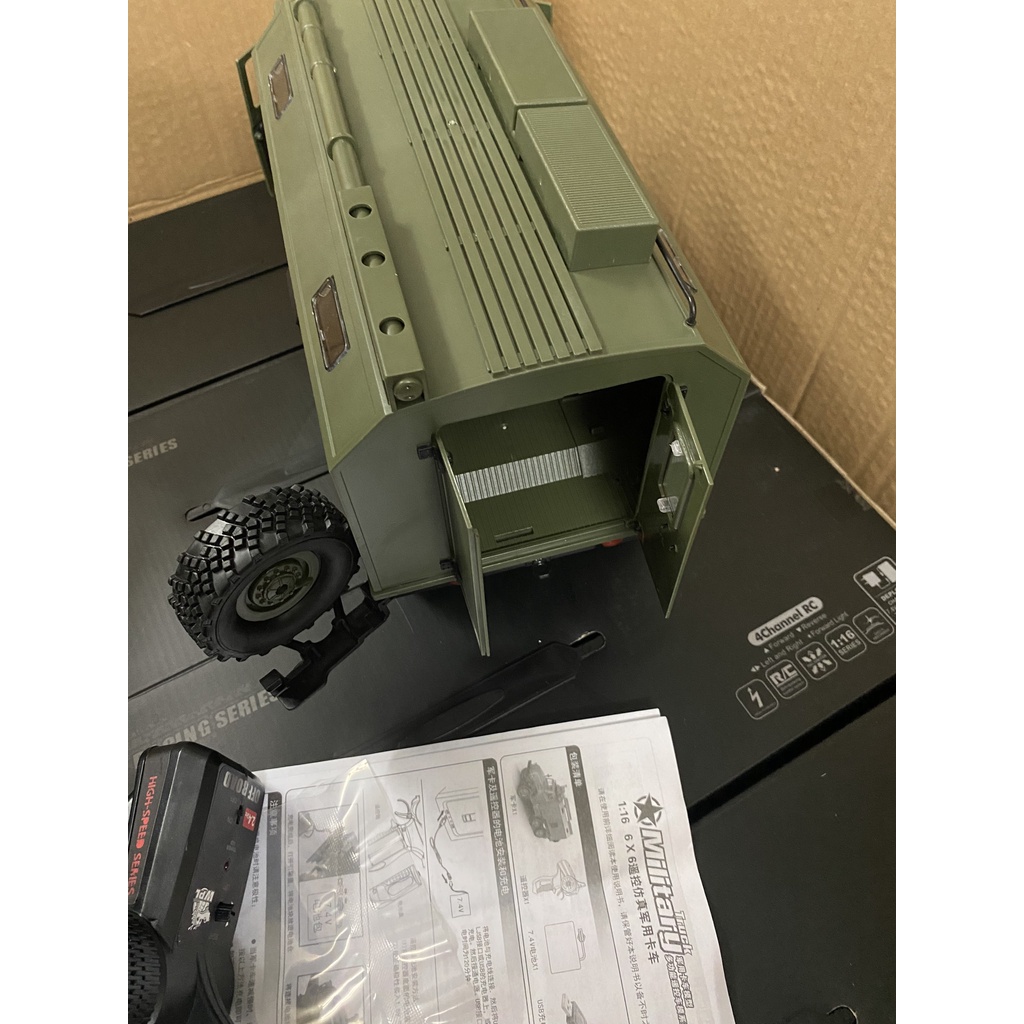 Wpl B36 Ural Xe Tải Quân Sự 1/16 2.4GHz 6Wd Nhông 3 Cầu Bằng Kim Loại Rc Car Military Truck Rock Crawle 6 Bánh Ural 4320
