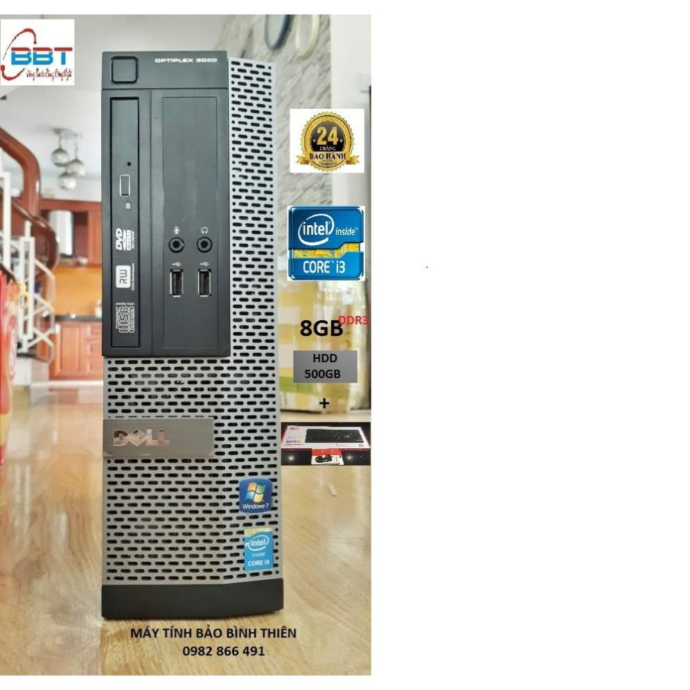 Case máy tính đồng bộ dell Optiplex 7020 core i3 4130, ram 8gb, ổ cứng HDD 500gb