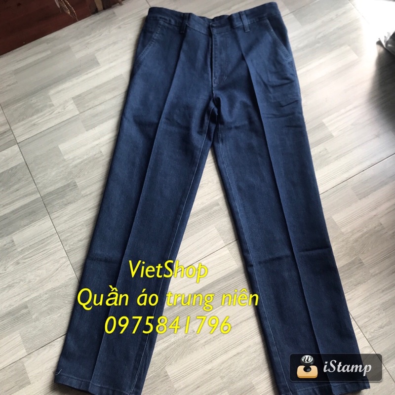 Quần bò túi chéo dáng thụng nam trung niên trung tuổi chất đẹp