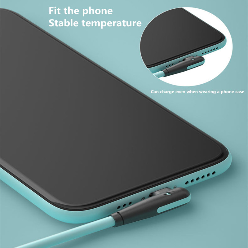Dây cáp sạc Type-C KAXOE 3A sạc nhanh bằng silicone kiểu 90 độ