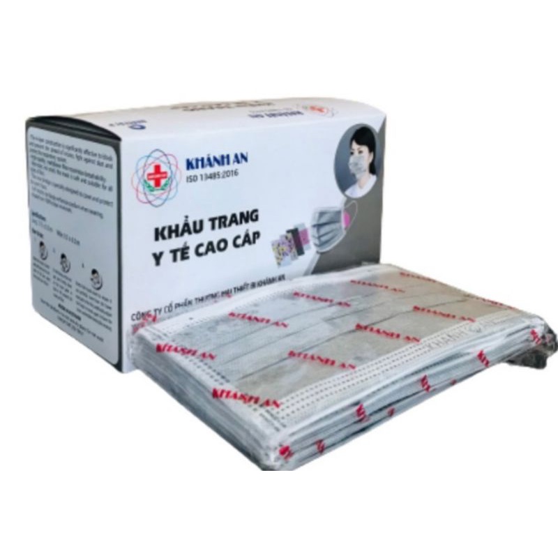 Hộp 50 cái khẩu Trang y tế 4 lớp kháng khuẩn thương hiệu Khánh An