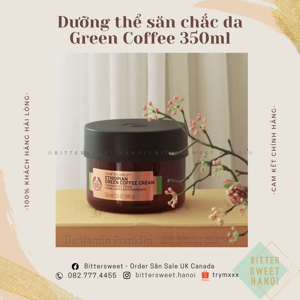 Kem dưỡng thể Săn Chắc Ethiopian Green Coffee Cream The Body Shop Spa of the World ™ 350ml