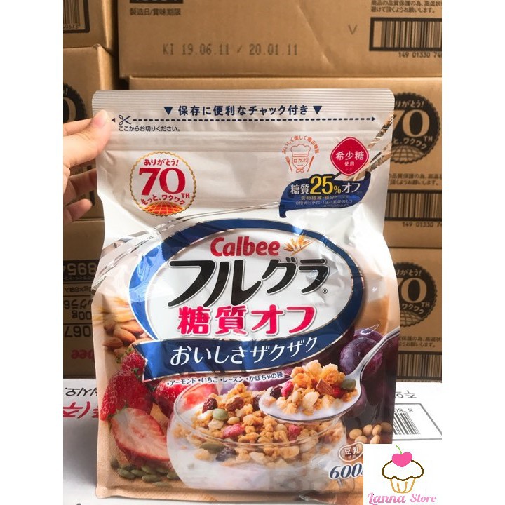 [COMBO 2 GÓI] Ngũ cốc Calbee ăn kiêng giảm cân Nhật Bản mix hoa quả trái cây sữa chua dùng ăn sáng - 2 GÓI Trắng 600G