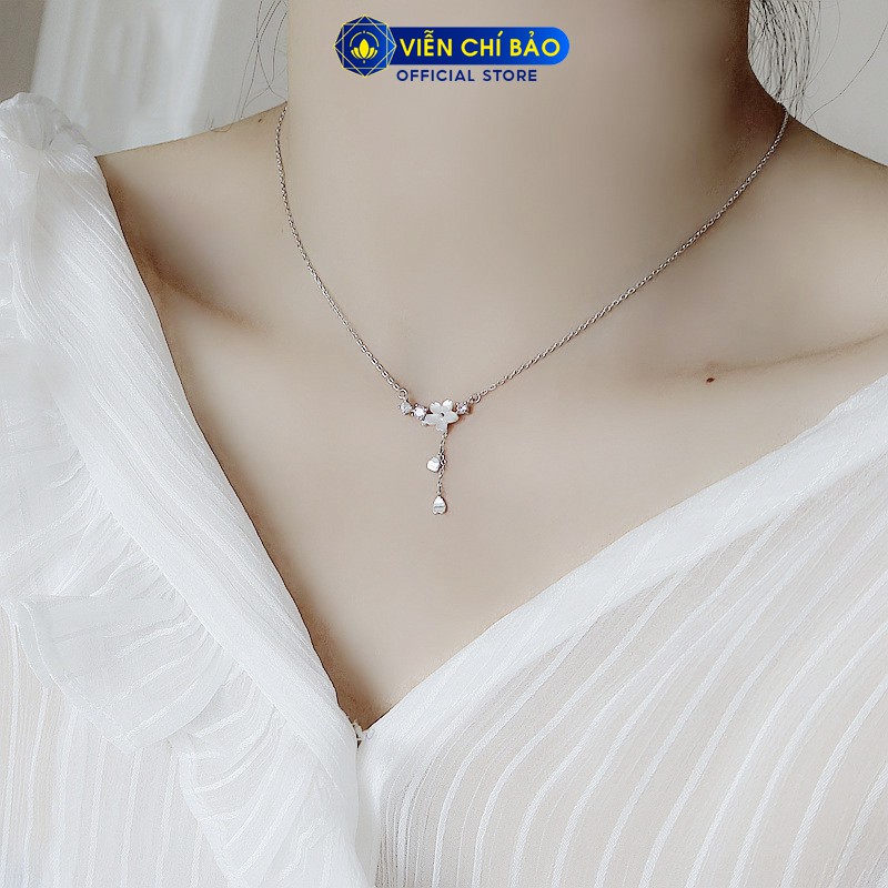 Dây chuyền bạc nữ mặt Hoa Anh Đào chất liệu bạc 925 thời trang phụ kiện trang sức nữ Viễn Chí Bảo D400513