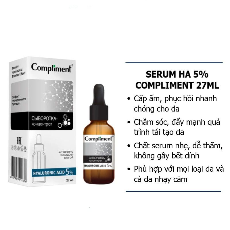 Serum  Compliment Hyaluronic Acid 5% bổ sung dưỡng ẩm cho da