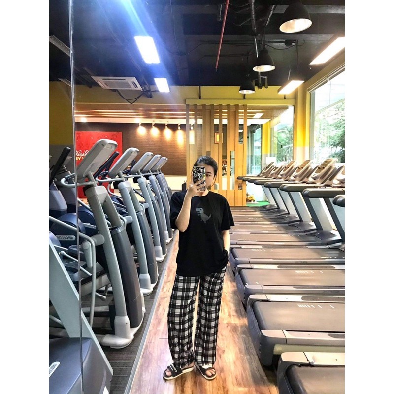 [Mã FAMAYWA giảm 10K đơn 50K] Quần kẻ caro nữ ống suông rộng cạp cao SIÊU HOT OBIKING FREESIZE DƯỚI 60KG | BigBuy360 - bigbuy360.vn