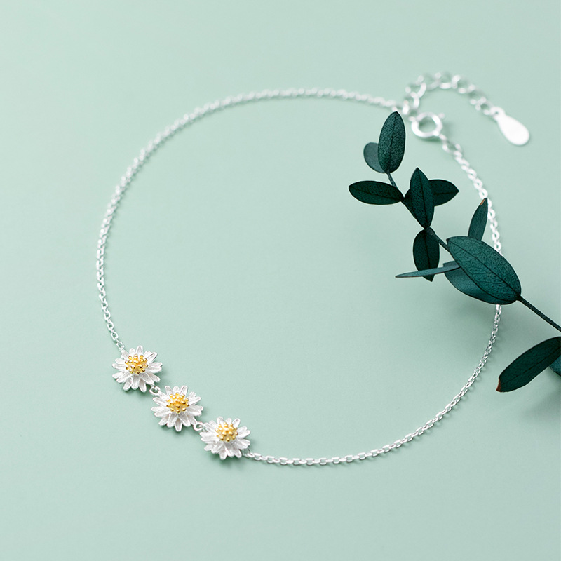 Lắc Chân Mạ Bạc 925 Hình Hoa Cúc Xinh Xắn Cho Nữ | BigBuy360 - bigbuy360.vn
