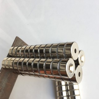 Nam Châm Đất Hiếm  25x10 Côn Lỗ 6mm